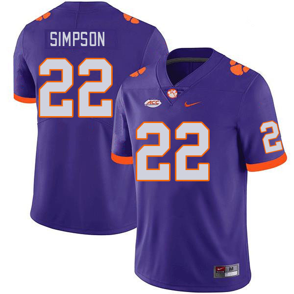 Clemson Tigers #22 Trenton Simpson College Football Jerseys Stitched Sale-Purple